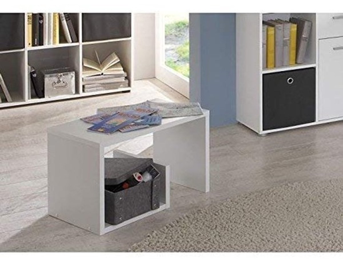 Bijzettafel Wit 59x38x36 cm - Modern en Duurzaam Design