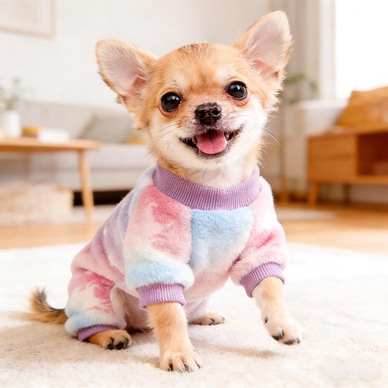 Pyjama voor honden, Valentijnsdag, flanel, hond, pyjama, hart, trui, kleine maat, Valentijnsdag, kleding, honden, roze, puppy, pullover, kleine maat, chihuahua, pyjama, warm, trui, chihuahua, pyjama — afbeelding 2