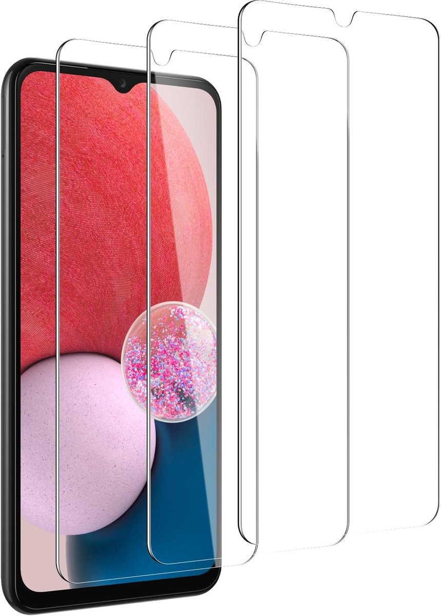 Tempered Glass Screen Protector Voor Samsung Galaxy A13, 3 Stuks, Anti-Kras, Anti-Vervaging, Volledige Cover Bescherming