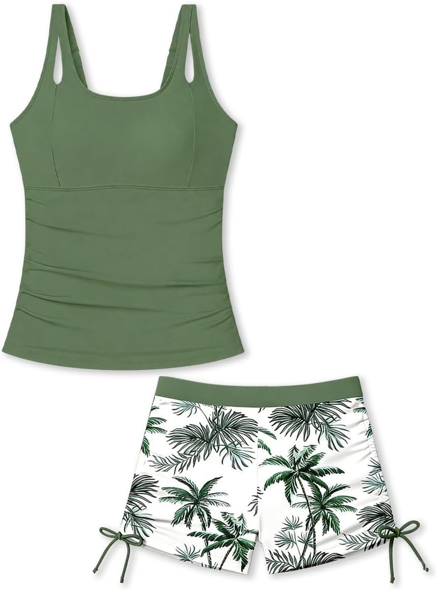 Zomerbadpak voor meisjes, tankini voor meisjes, met verstelbaar bovendeel en shorts, sneldrogend, badpak voor meisjes van 11-16 jaar
