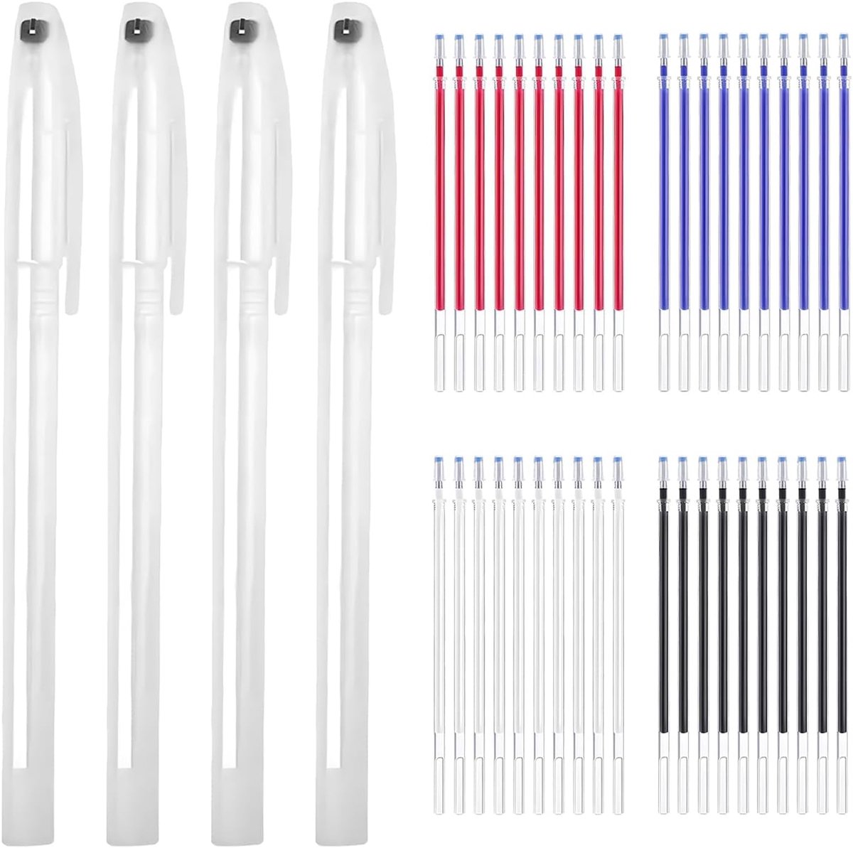 Potlood, 40 Navullingen, 4 Kleuren, 0,5 mm, Markeerstiften, Hot Wisbaar, Potlood, Naaien, Stof, Uitwisbaar, Borduurstift, Voor Quilting Naaien, Stoffen