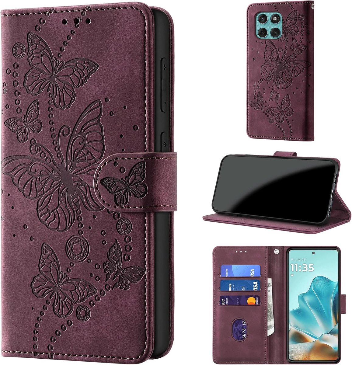 Beschermhoes voor Motorola Edge 60 Fusion/Edge 60, bordeauxrood