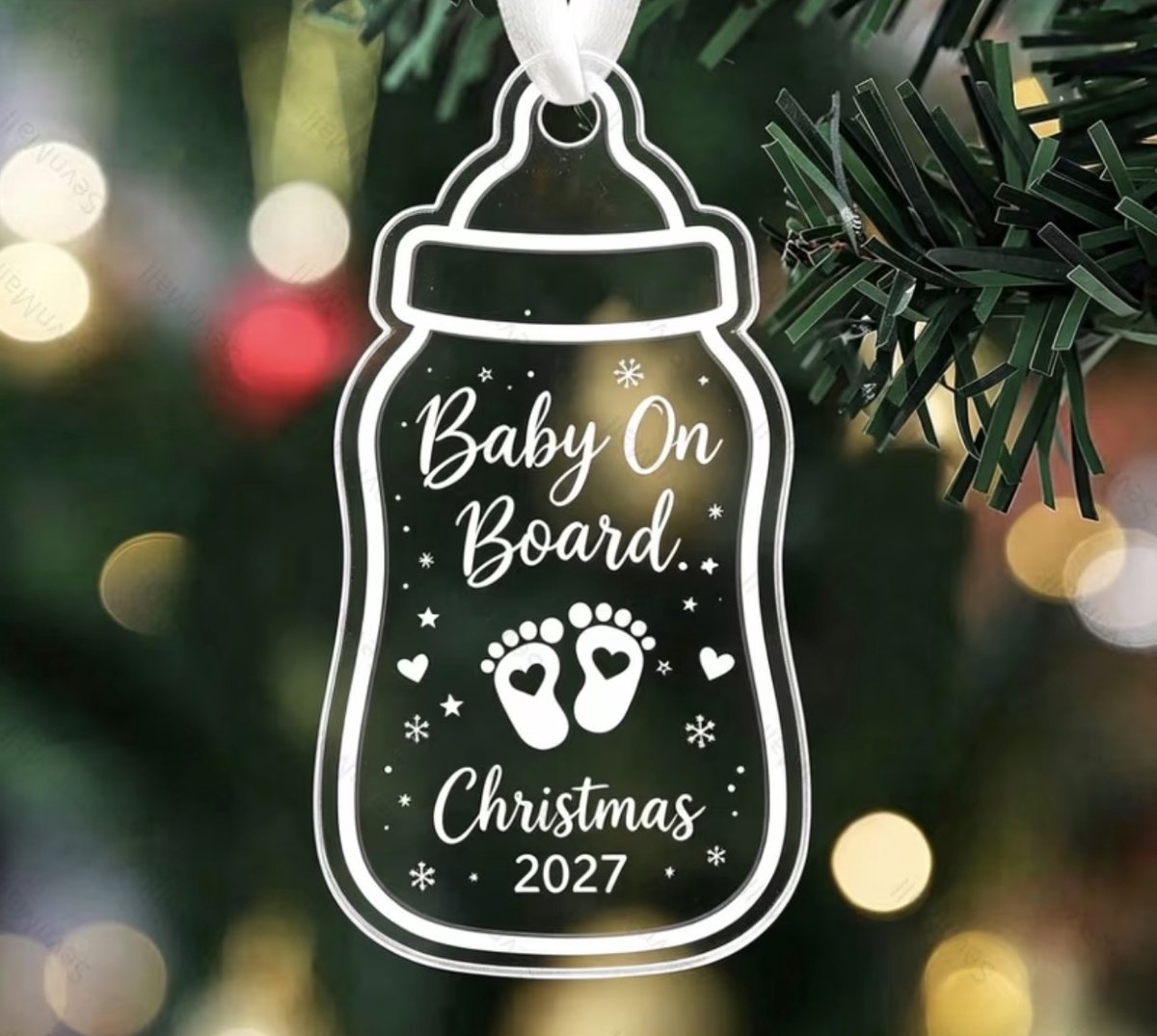 Kerst hanger zwangerschaps aankondiging- baby - coming soon 2026 - zwanger - kind