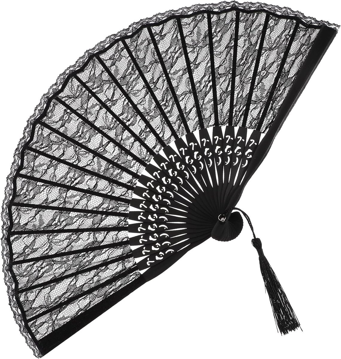 Elegante kanten handfan voor bruiloften, kostuums en feestelijke gelegenheden - Spaanse Victorian stijl