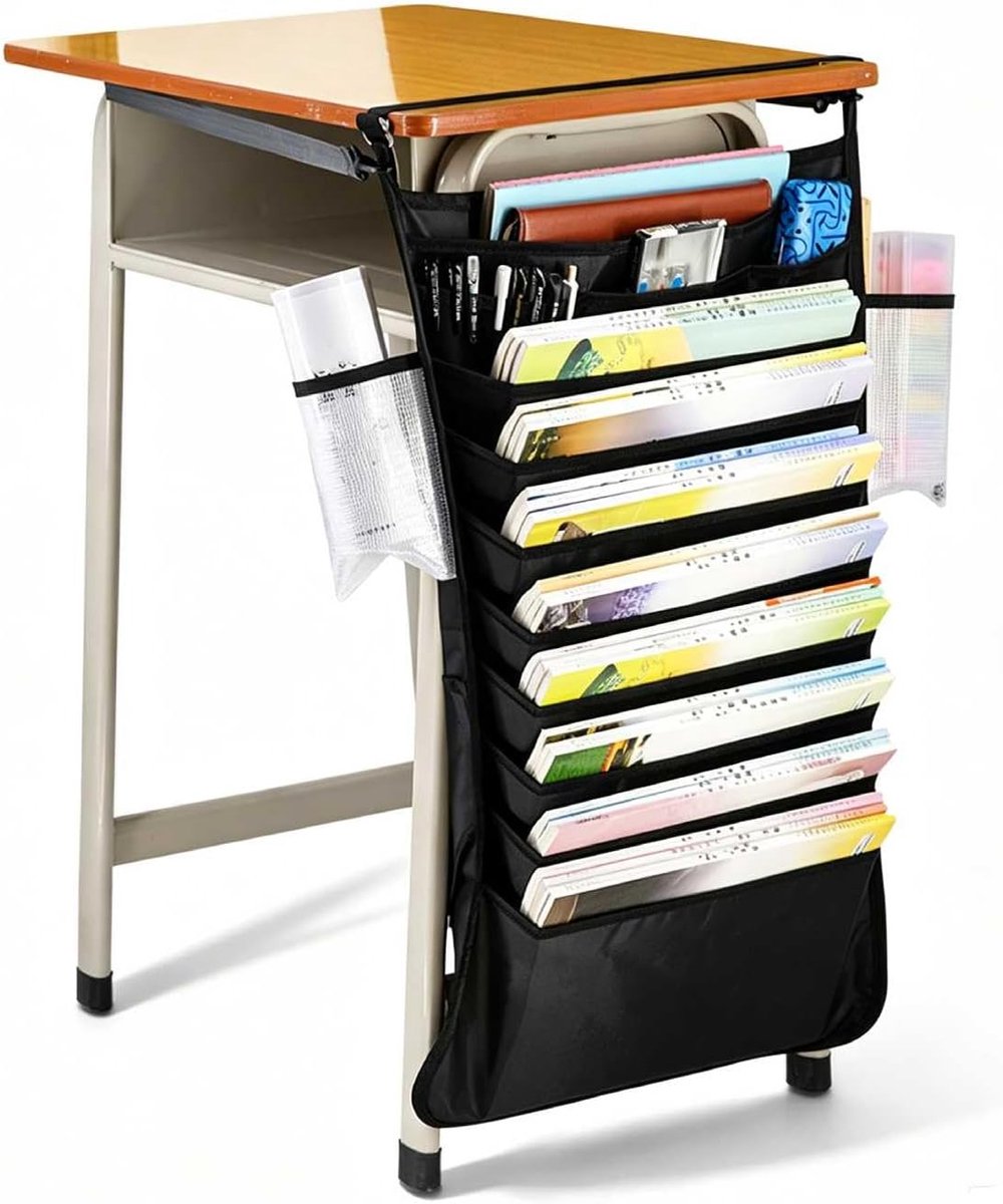 Mount Hanging Caddy Organizer, Oxford Desk Side Hanging Storage Bag Met Cup Holder Hanging Organizer Voor Home Classroom