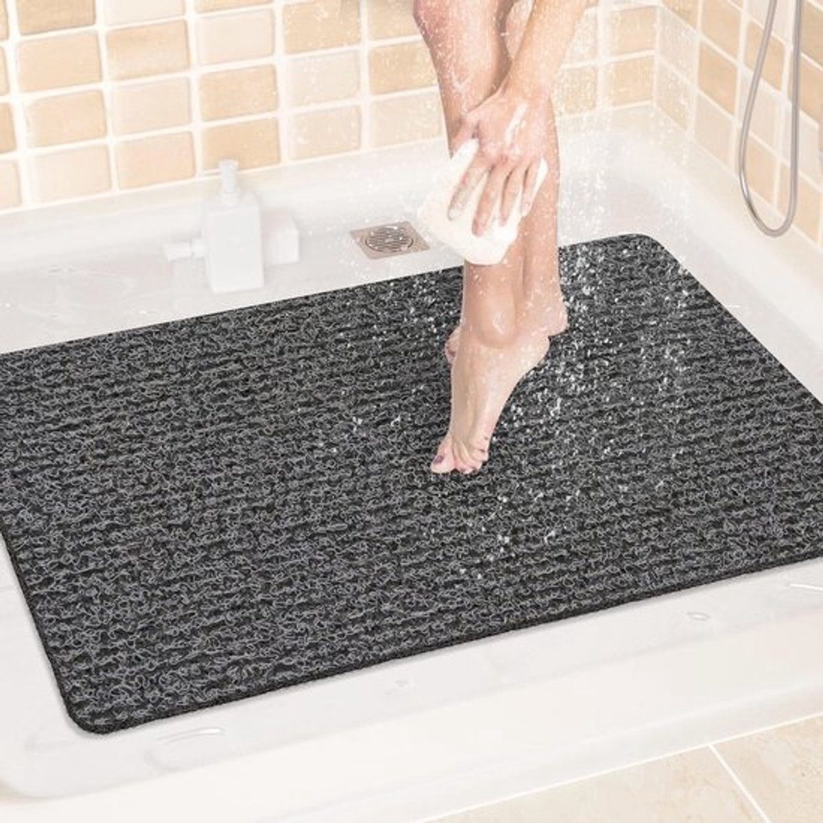 Antislip Badmat 61 x 81 cm - Sneldrogende PVC Douchemat voor Badkamer
