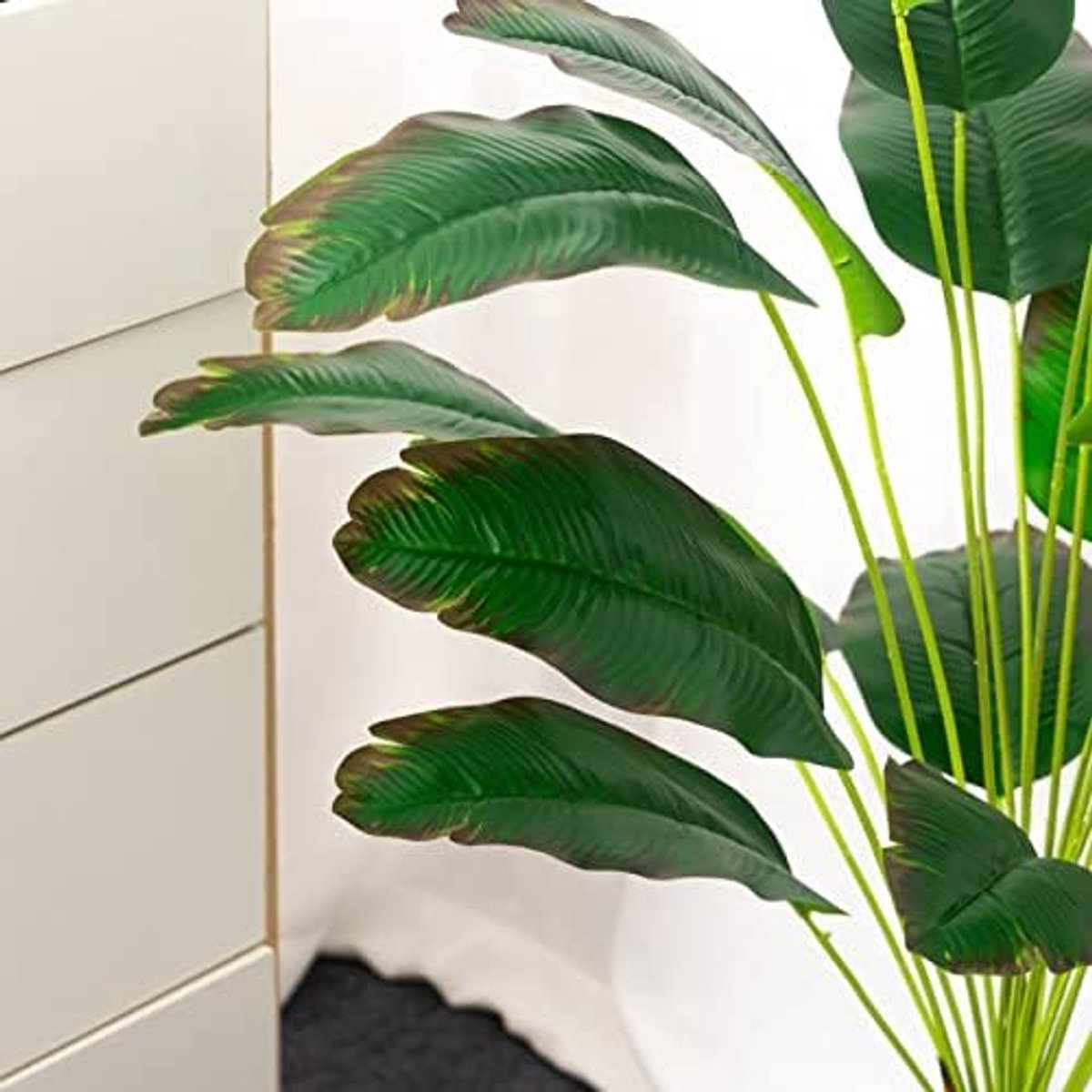 80-100 cm Grote kunstmatige planten nep palm boom tak plastic banaan bladeren lange tropische monstera for thuis tuin bruiloft decor Kunstplant (Color : 80cm 18 heads Red)