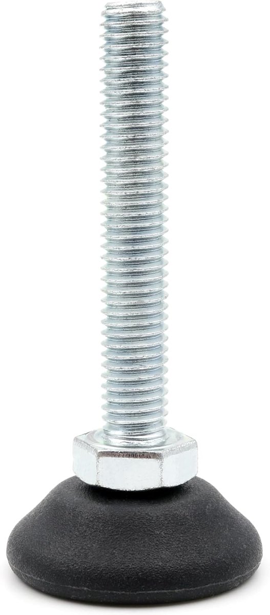 4 x verstelschroef met beweegbare stelschroef M8 x 50 mm verzinkt verstelschroef kunststof voet Ø 30 mm