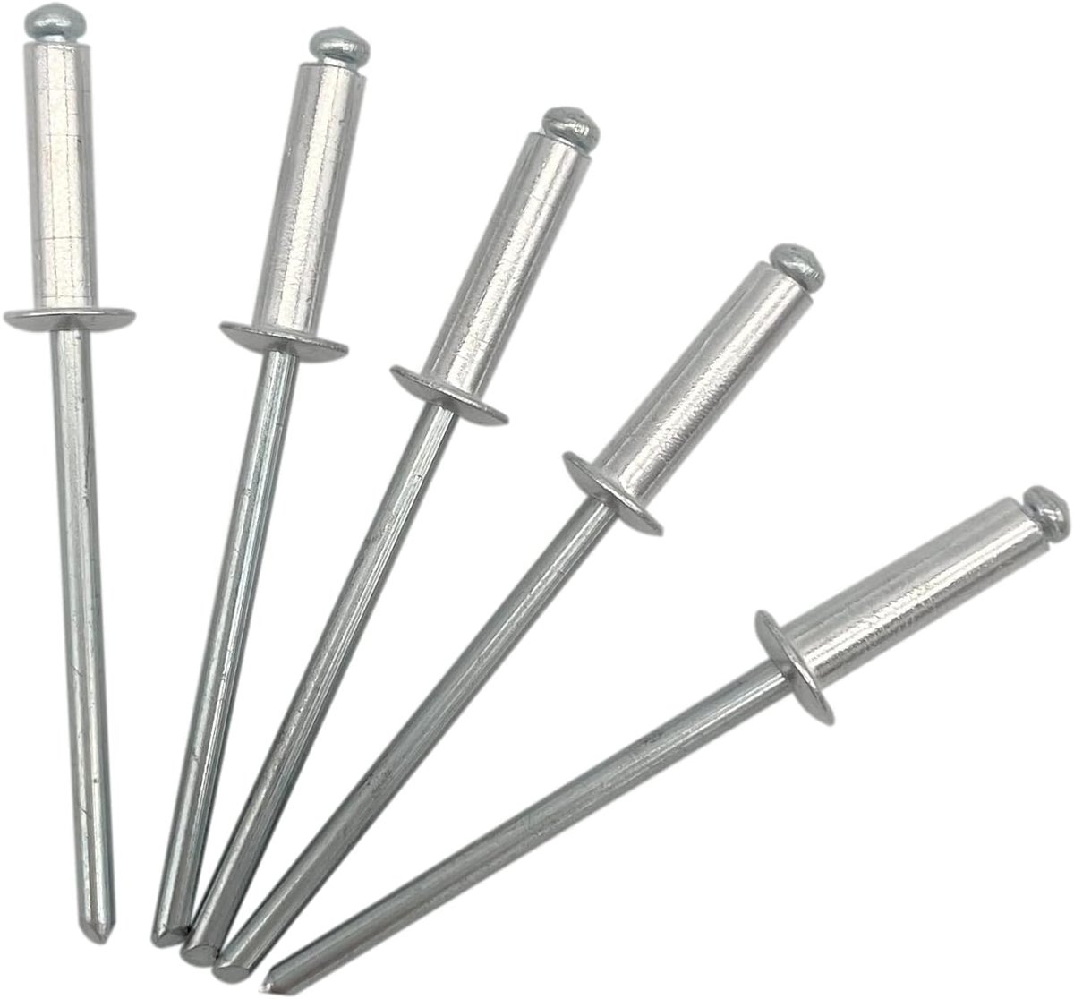 Blinde klinknagels 3,2 x 12 mm, koepelkop open type, DIN 7337, aluminium klinknagel en stalen doorn, popklinknagels (500, 3,2 x 12 mm)
