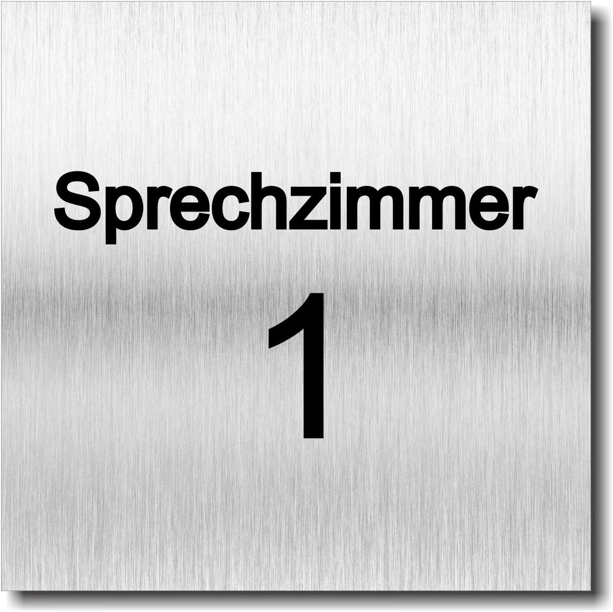 Deurbord spreekkamer 1 2 3 4 UV druk 12 x 12cm - 3mm aluminium composiet - Made in Germany - Art.nr. 2070 (Spreekkamer 1)