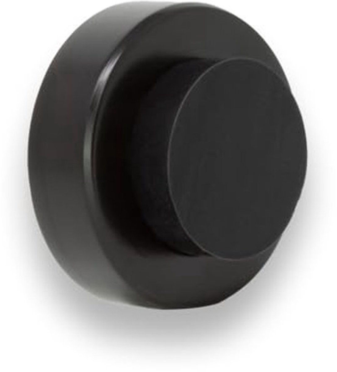 Deurstopper voor Wandmontage 35 mm - Roestvrij Staal met Zwart Rubber