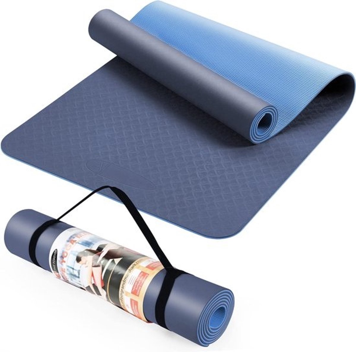 Antislip yogamat voor thuisgymnastiek - geschikt voor pilates en stretching - 1 stuk - TPE - 183 x 61 x 0,6 cm