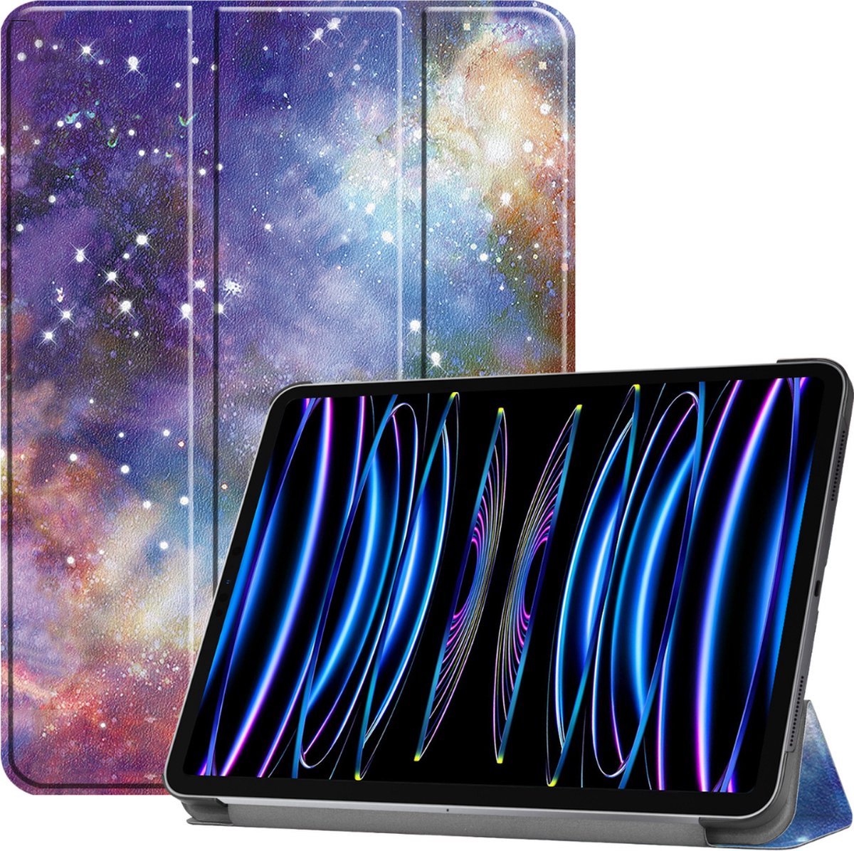 Tablethoes geschikt voor Apple iPad Pro 11 (2025) / Apple iPad Pro 11 (2024) - 11 Inch - Tri-fold book case - Auto Sleep/Wake functie - Galaxy