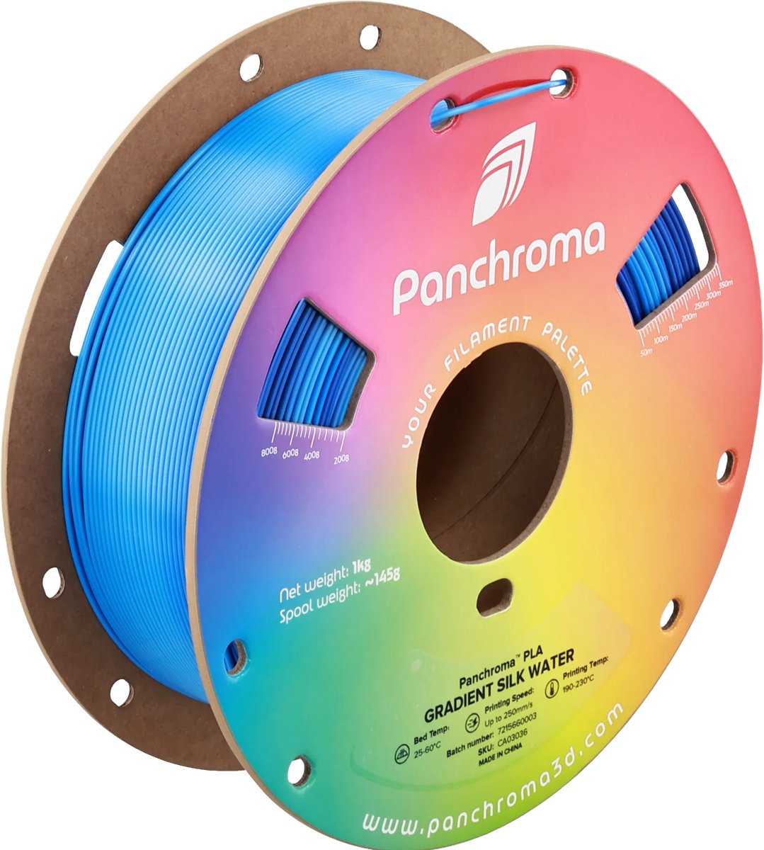 Polymaker PolyLite Panchroma Silk Gradient PLA 1kg 1,75mm Water