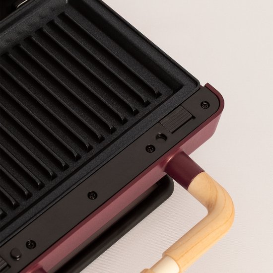 CREATE - Tosti-ijzer, grill en wafelijzer met verwisselbare platen - Bordeauxrood - Dubbel - STONE STUDIO — afbeelding 3
