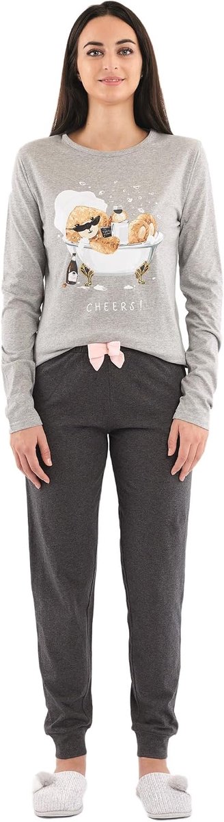 damespyjama/lange en korte pyjama met dierenmotief