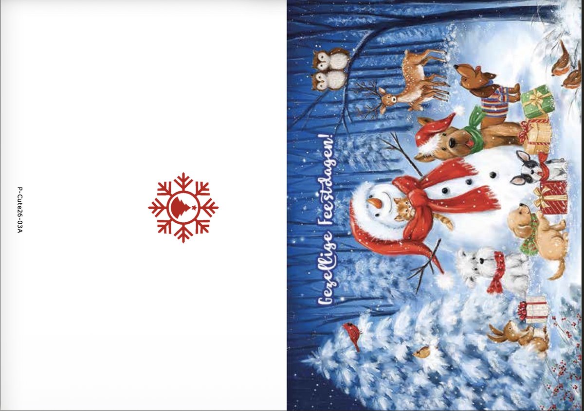 Kerstkaarten box Cute 3 Snowmann