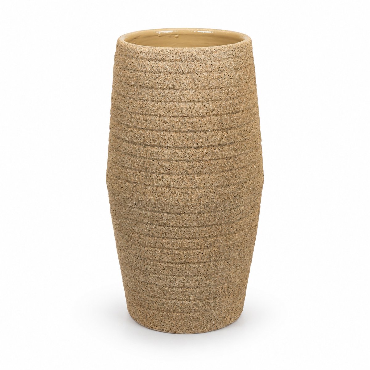 HS Potterie Vaas sion d22h40cm zand creme Zand/Crème