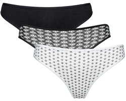 Esotiq Mia-Mia - Damesstring - 3-delige set - Zwart en Crèmekleurig - Maat S
