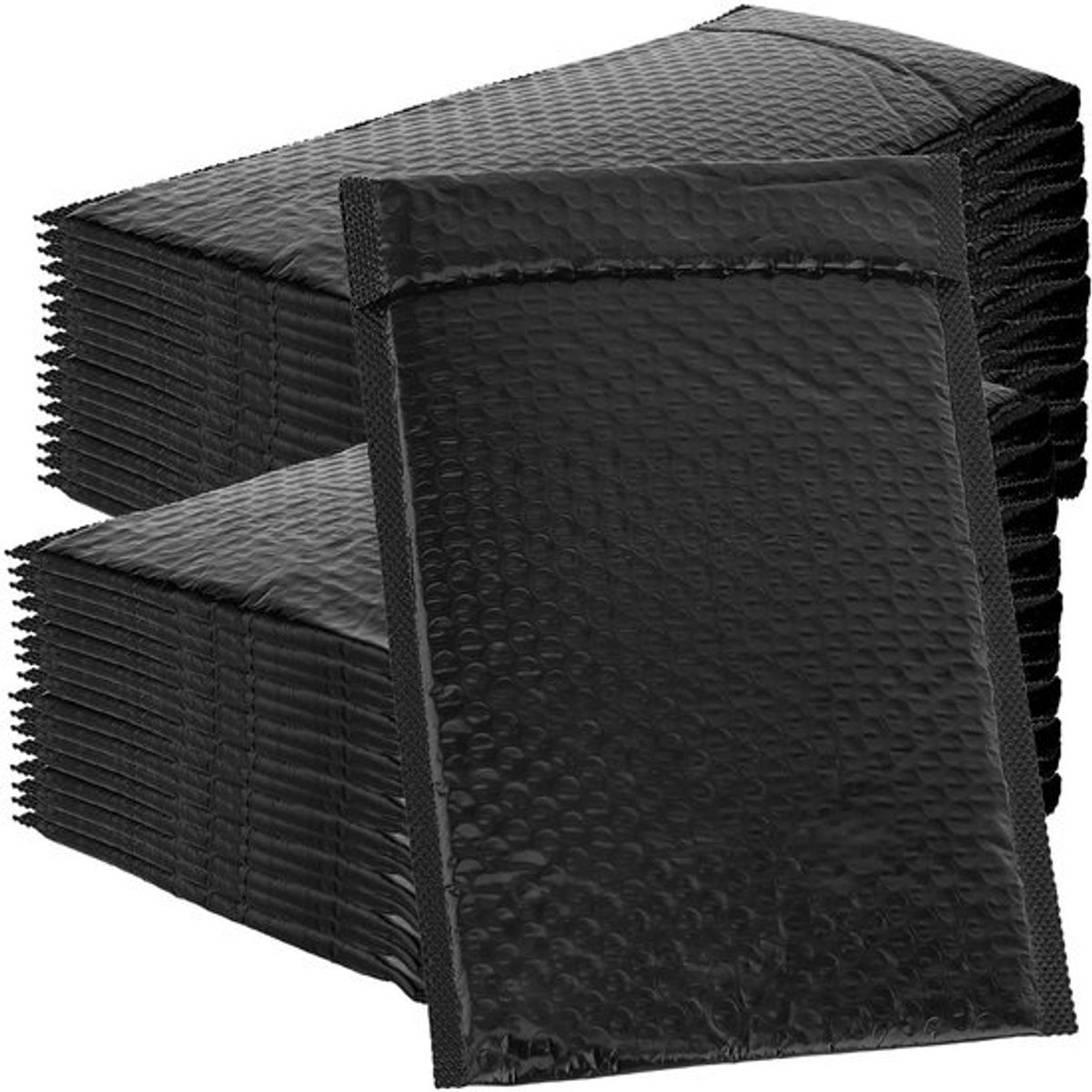 Dailygoods- Bubbelmailers 60 Stuks - Zwarte Poly - Zelfsluitend - Waterdicht - Gewatteerde Enveloppen - 18 x 23 cm - Perfect voor Verzendingen - Verzendzakken