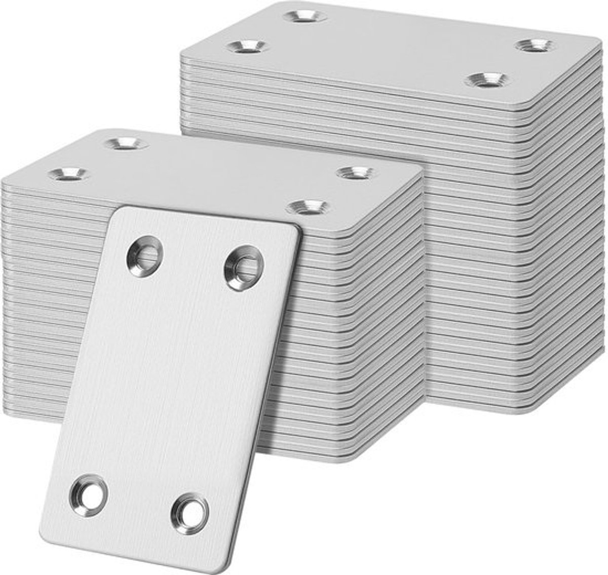 Omgoods - 80 stuks platenverbinders - 60 x 38 mm - Met 120 schroeven