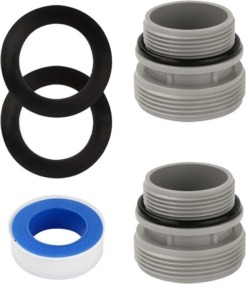 Zwembadslangadapter - set van 2 zwembadslangconnectoren met afdichting - voor 40 mm naar 1 1/2 inch slang - geschikt voor Intex en Coleman filterpompen
