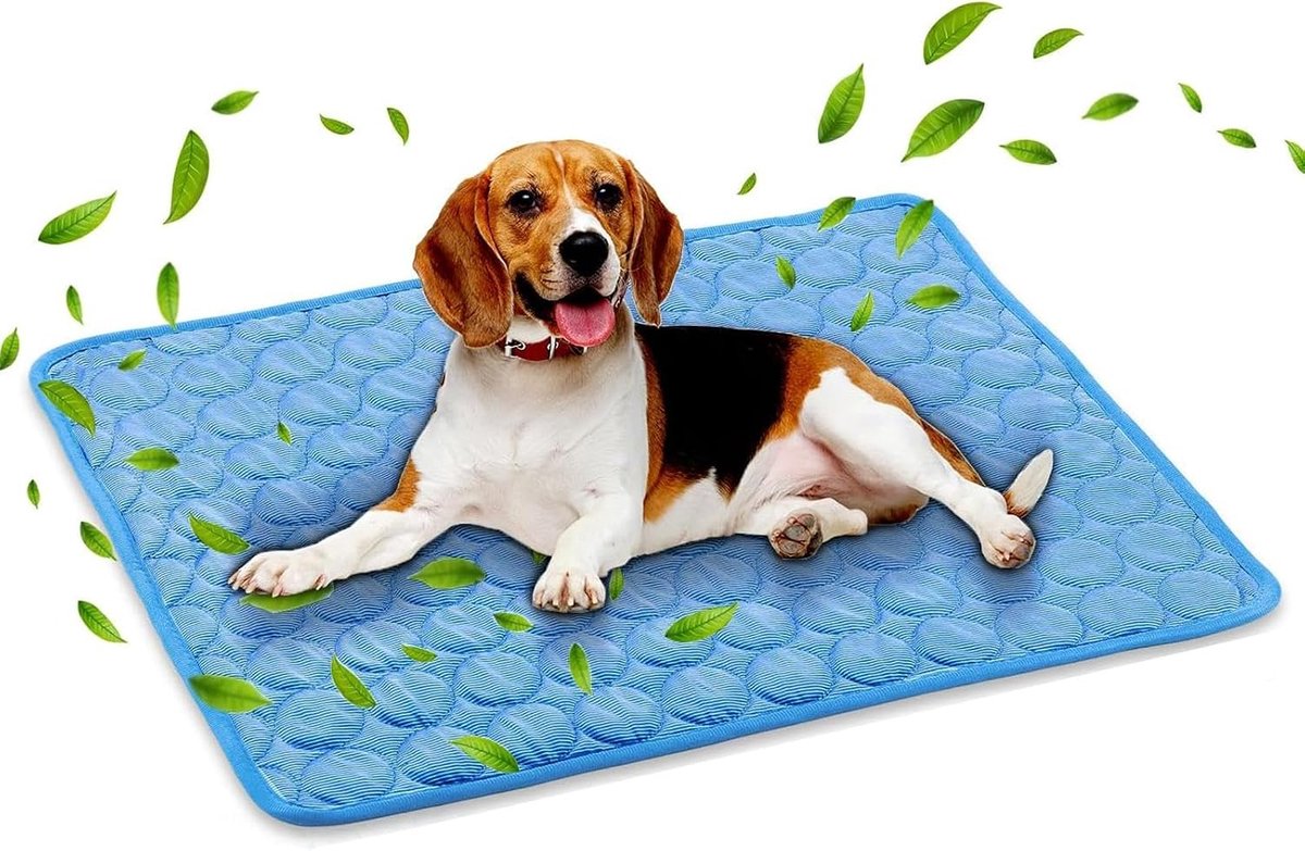 Koelmat voor honden, koelmat kat, koelkussen huisdier, koeldeken voor honden, zelfkoelend, wasbaar, antislip, opvouwbare hondenkoeldeken voor de zomer (S-50 x 40 cm)