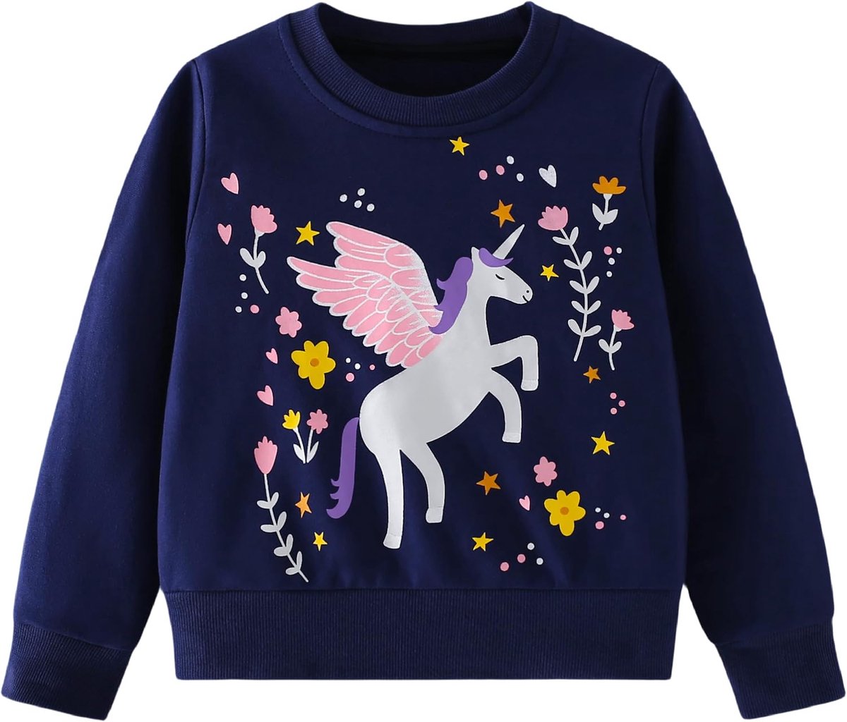 Sweatshirt Meisjes Ronde Hals Sweater Meisjes Katoen Casual Pullover voor Kinderen Herfst Winter Kinderkleding Leeftijd 2-8 Jaar
