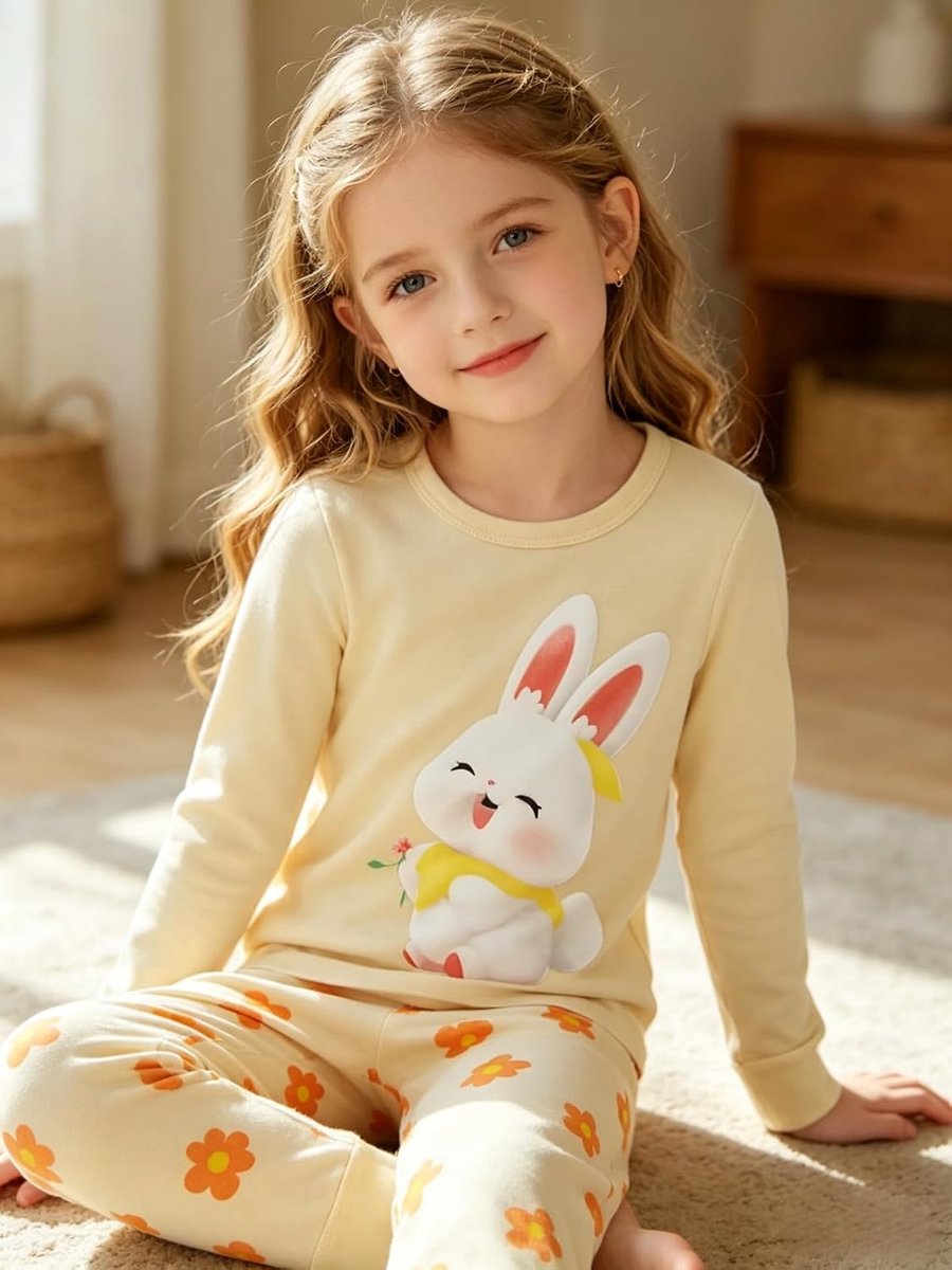 Katoen, eenhoorn, lange mouwen, tweedelige pyjamaset, schattige panda, kindernachtkleding, winter, Kerstmis, pyjama, maat 1-12 jaar
