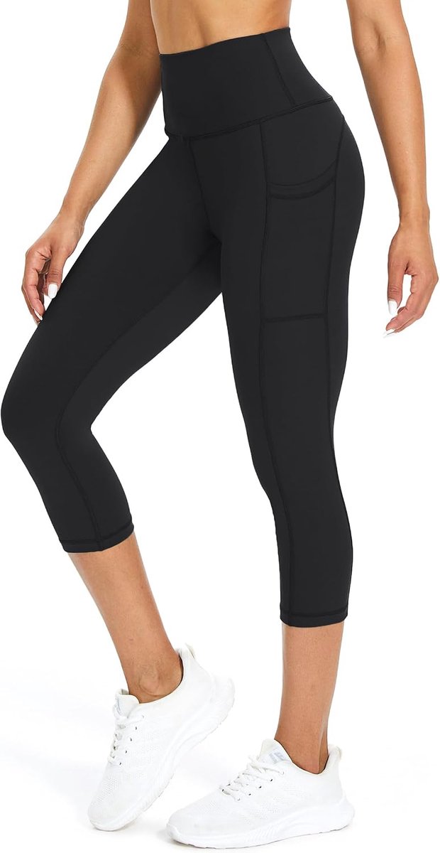 Leggings voor dames, 3/4 joggingbroek met zakken, sportbroek voor dames, 3/4 ondoorzichtig, fitnessbroek, leggings voor dames