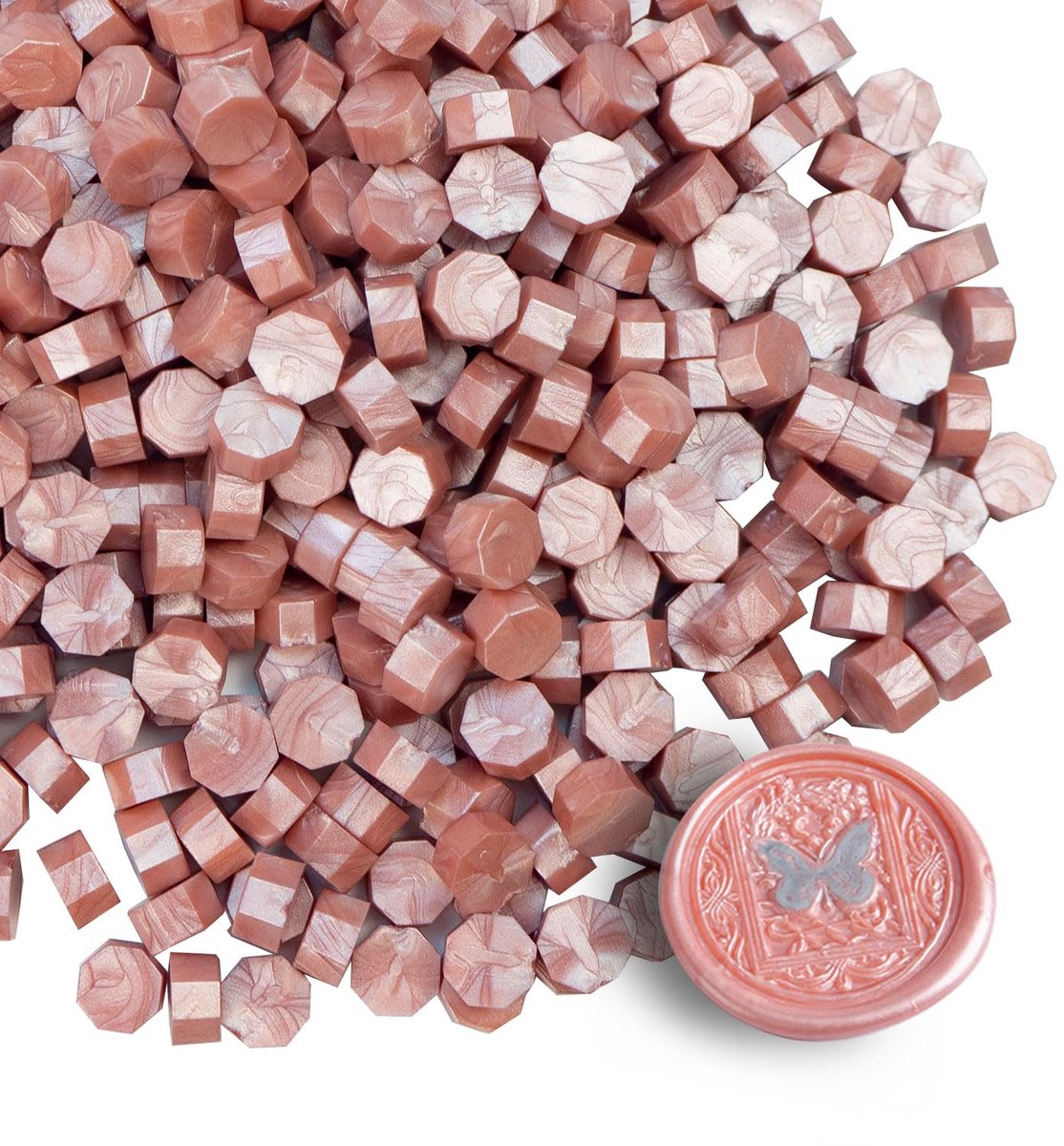 Wax Seal Beads - 520 Oro Rosa Zegellak Parels voor Brieven, Wenskaarten, Wijnflessen & Knutselen | Professionele Kwaliteit voor Trouwkaarten & DIY Projecten