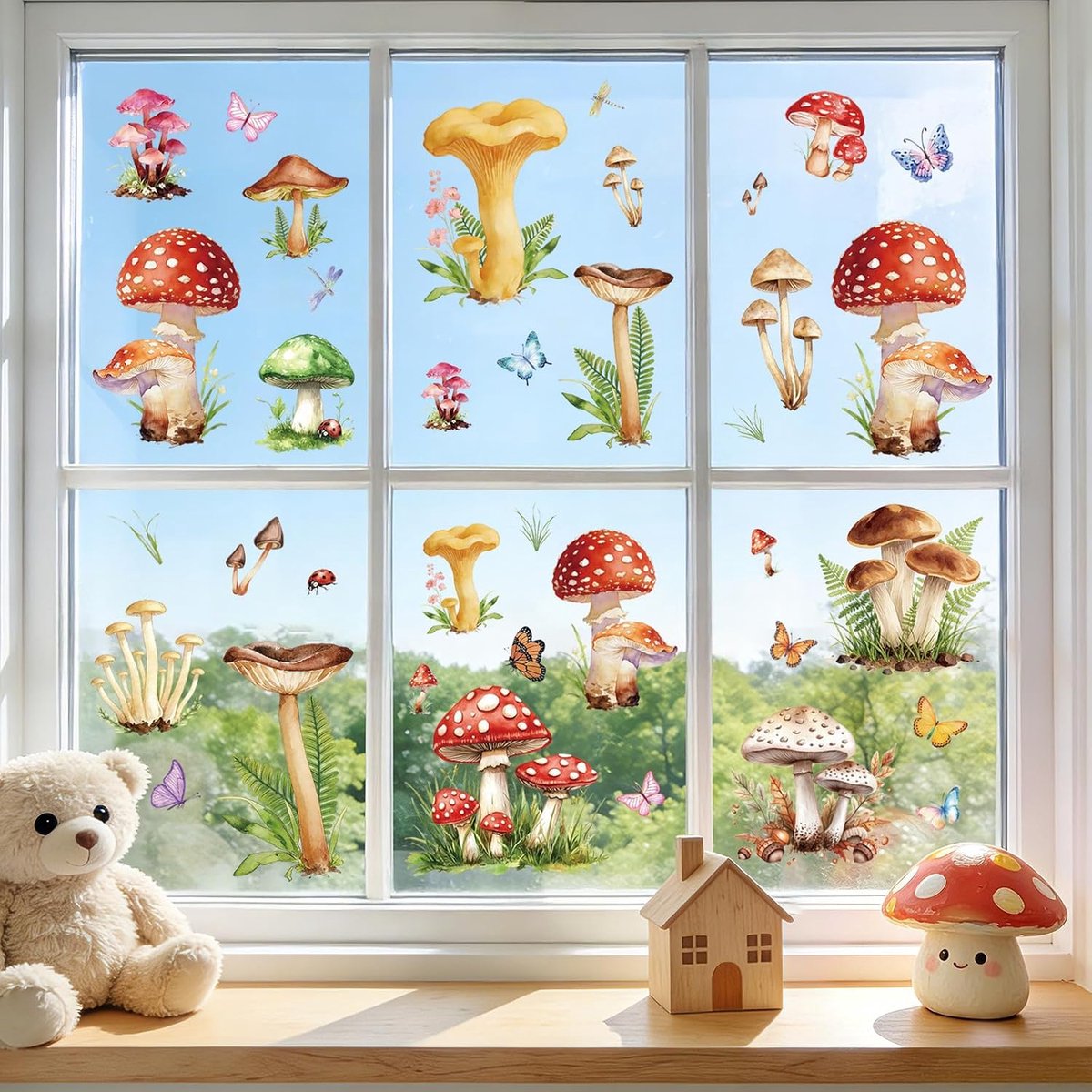 Raamstickers voor decoratie, glas, zelfklevend