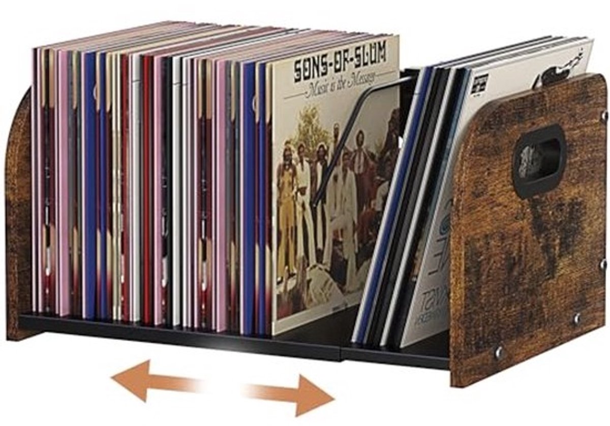 Uitbreidbaar Opbergrek voor Vinylplaten - 110 LP Albumopslag met Beweegbare Verdeler
