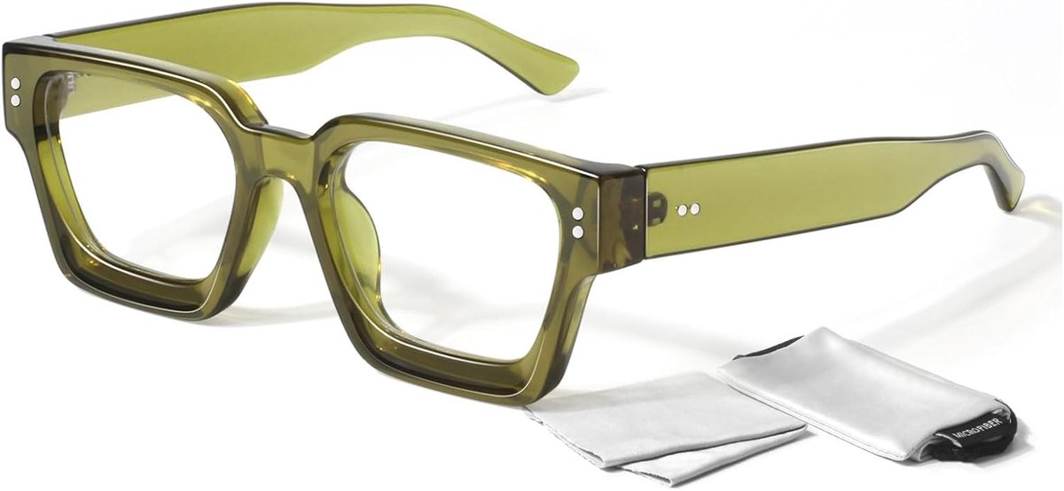 Frame, namaakbril voor dames, vierkant, dik, oversize, heren, accessoires, transparante glazen, 100% uv-bescherming