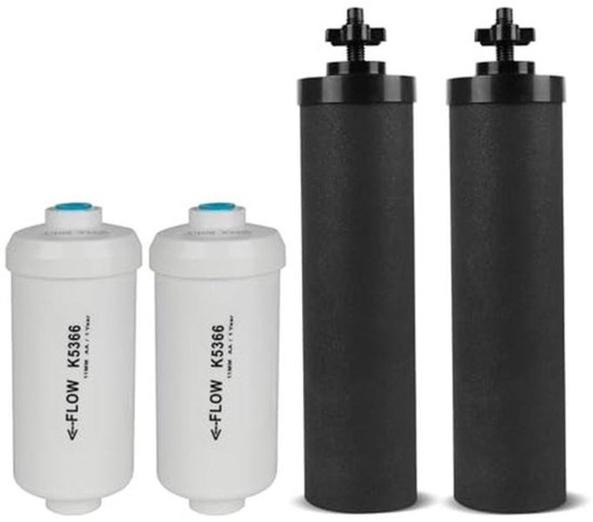 Waterfilter vervangingsset voor zwaartekracht, compatibel met verschillende filtratiesystemen, 4 stuks