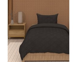 Beddengoedset 3D-microvezel, 140 x 200 cm, Gaia zwart, door Soleil d'Ocre