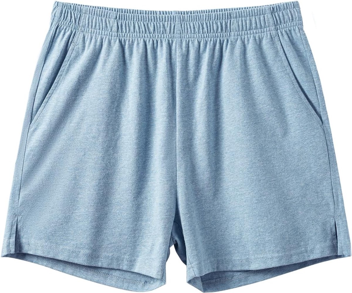 Coulee Slaapbroek voor heren, kort, katoen, 10 cm, lichte slaapshorts, korte pyjamabroek, pyjamabroek met zakken