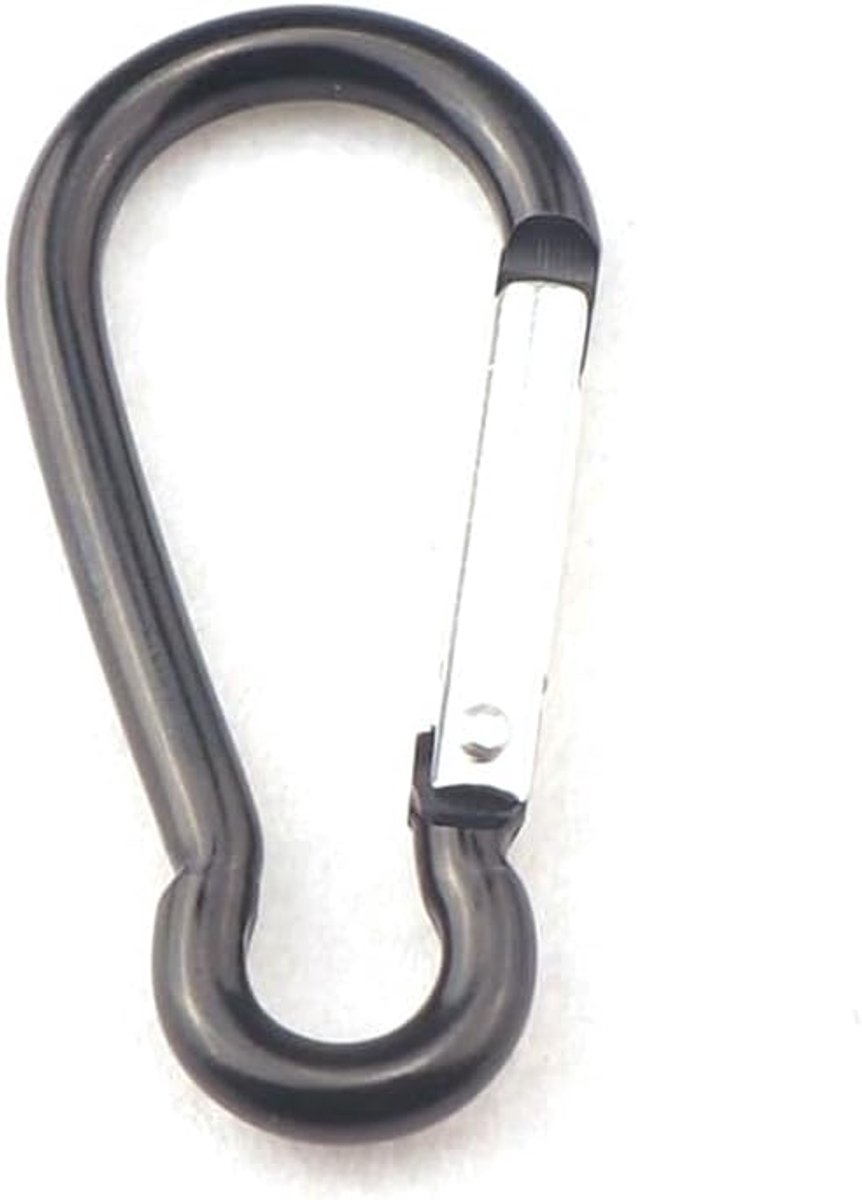 Karabijnhaak van aluminiumlegering, veerhaak, waterkokerhaak met veer, voor kamperen, wandelen, 10 stuks