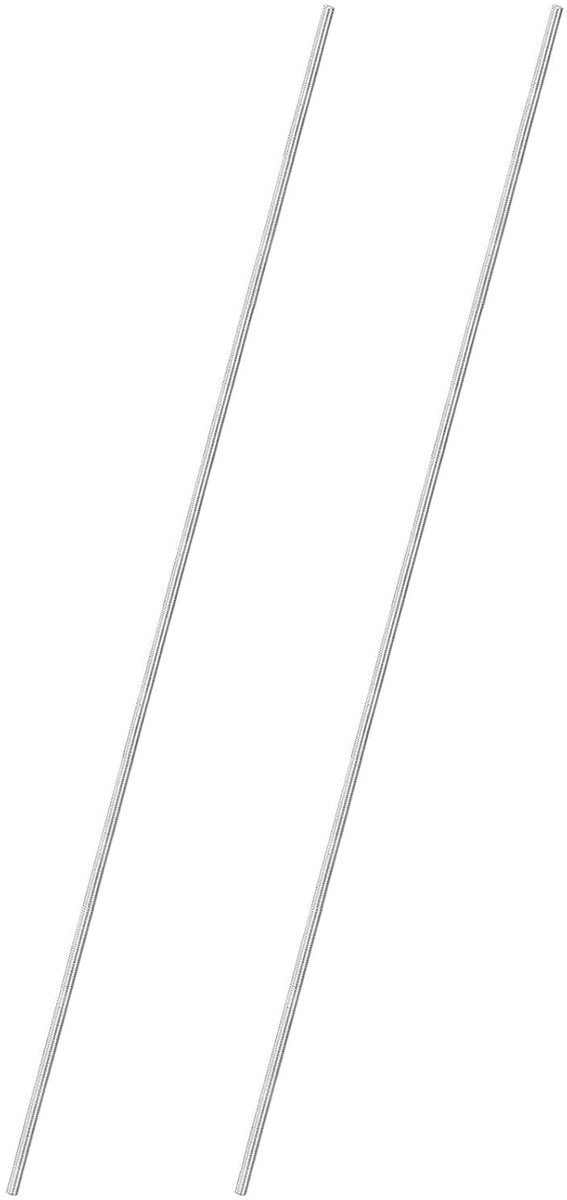 2 stuks volledige schroefdraadstang M4 x 400 mm 304 roestvrij staal rechtse schroefdraad draadstang voor meubelankerbouten/klemmen/U-bouten metrische schroefdraadschroef
