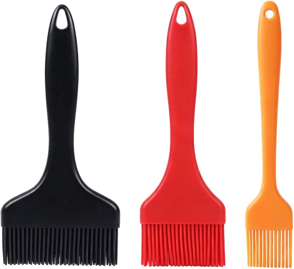 3 stuks extra brede siliconen olieborstels, keuken- en bakkwast, hittebestendig en vaatwasmachinebestendig, voor barbecue, bakken en marineren, meerkleurig