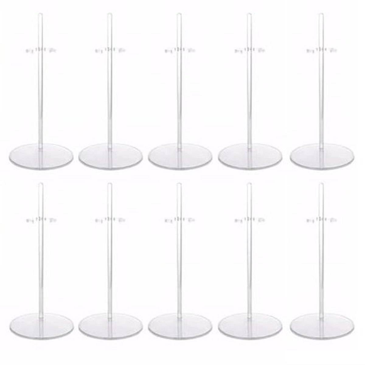Poppenstandaard Set van 10 - Duurzame Transparante Displayhouder voor Mini Poppen, Instelbare Ondersteuning en Accessoires