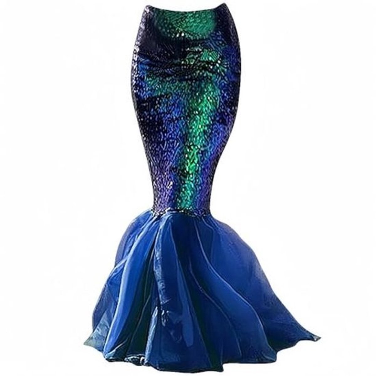 Dames Zeemeermin Kostuum met Pailletten - Lange Halloween Cosplay Jurk