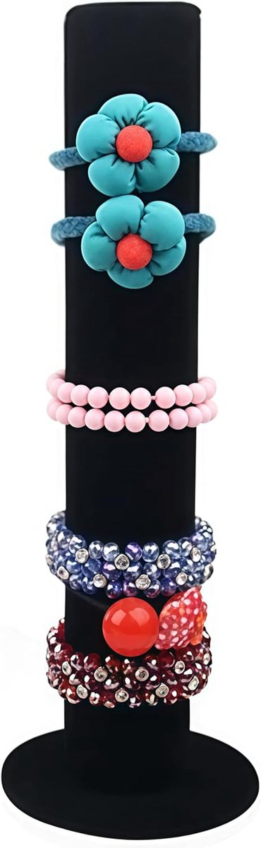 Armbandstandaard voor armbanden, sieradenstandaard, zwart, fluweel, sieradenstandaard, verticale toren, enz.
