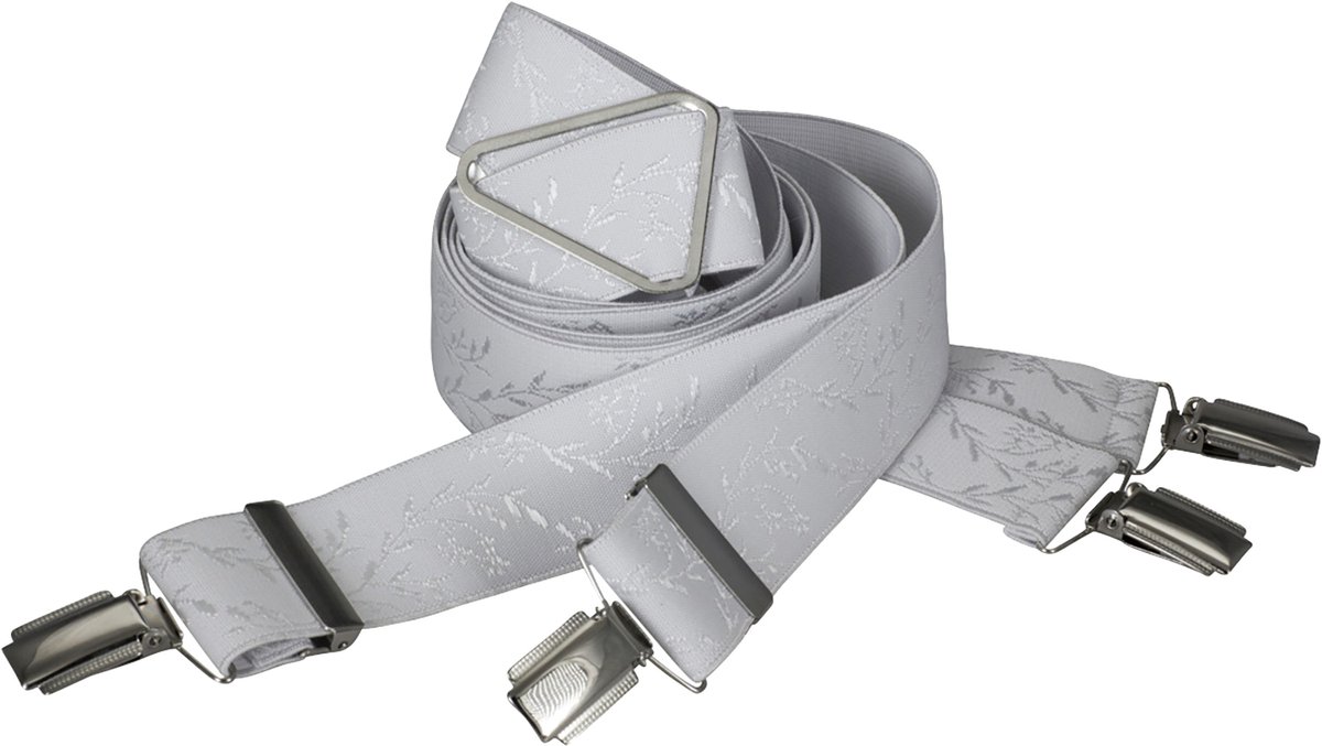LINDENMANN heren bretels met extra sterke clips X-vorm - wit