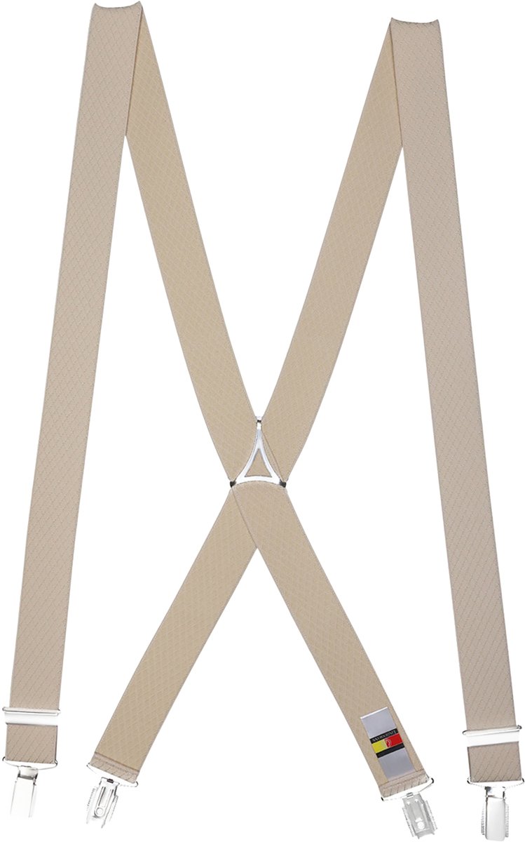 LINDENMANN heren bretels X-vorm - beige dessin