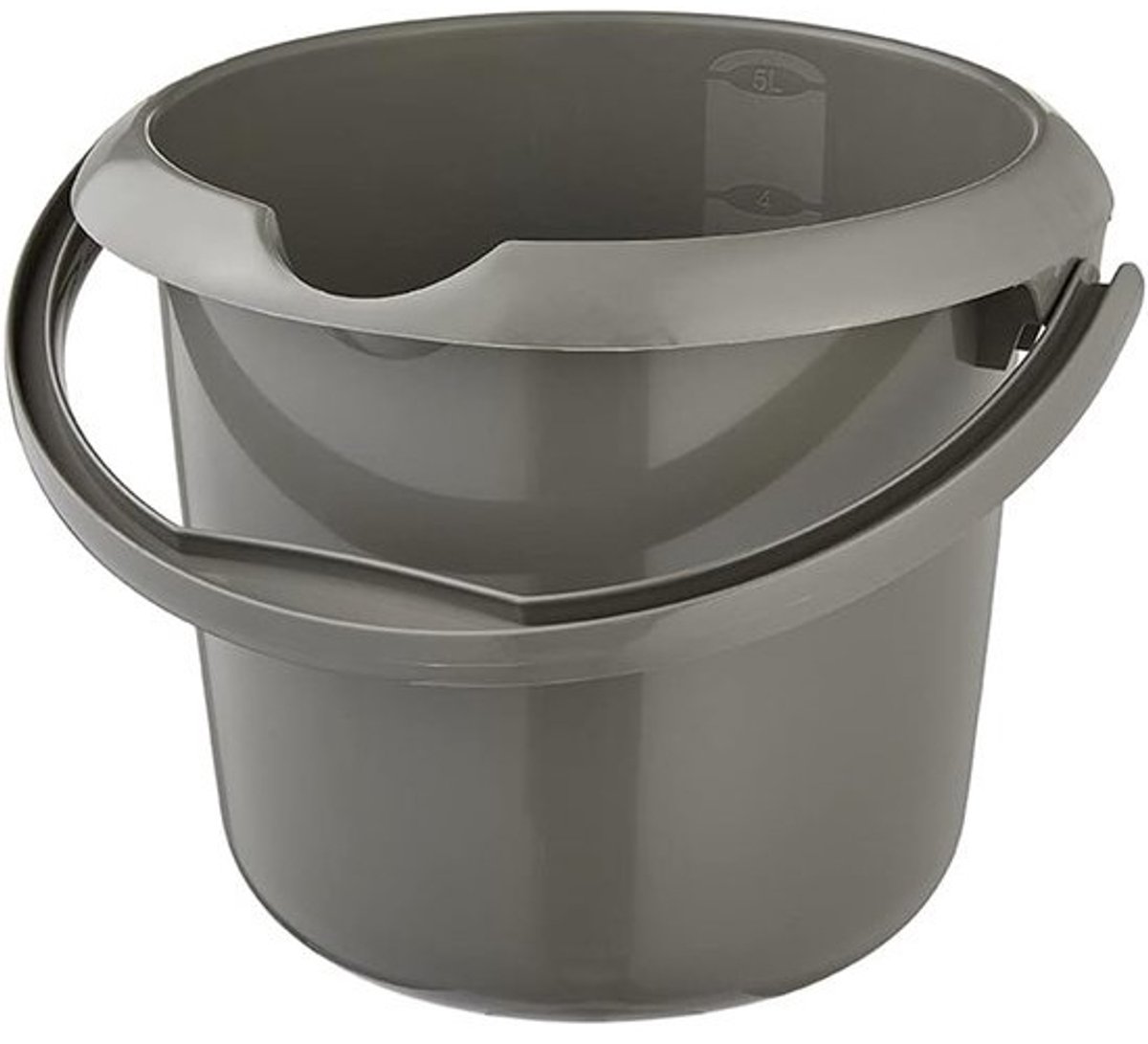 Emmer met geïntegreerde meetschaal en ergonomische handgreep 5 l - eco-grijs