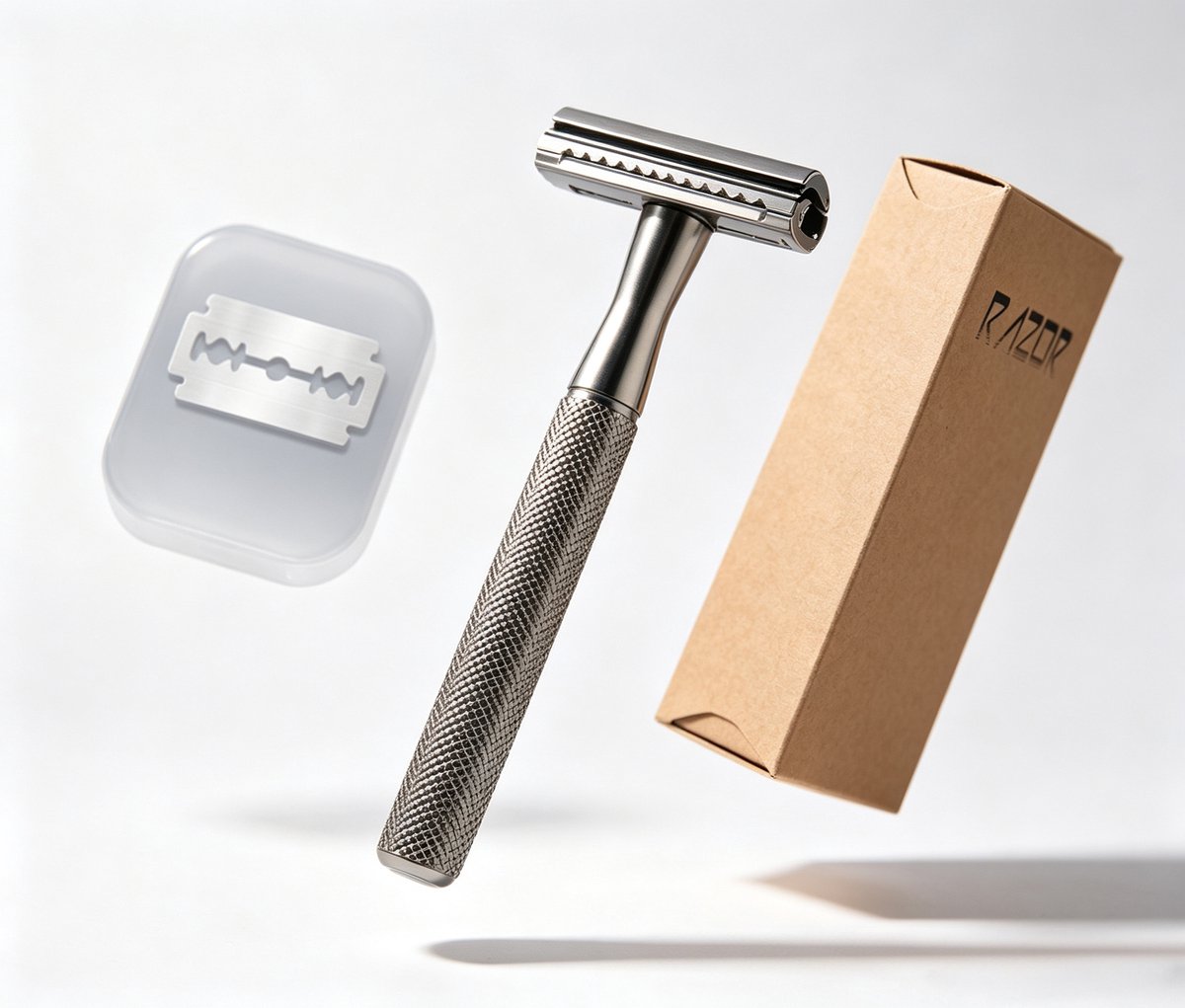 Namajunas - Goedkoop veiligheidsscheermes met koperen handvat - 30 RVS mesjes - Zwart - Double Edge - Klassiek scheermes voor mannen en vrouwen - Zero Waste - Betaalbare kwaliteit - Duurzaam scheren zonder dure wegwerpmesjes