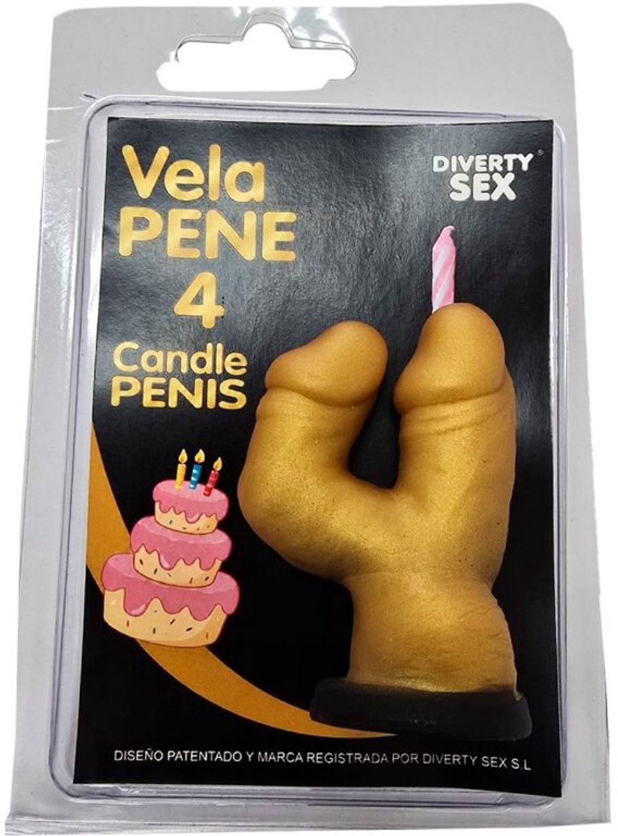 Gouden Penis Kaars in de vorm van het getal 4