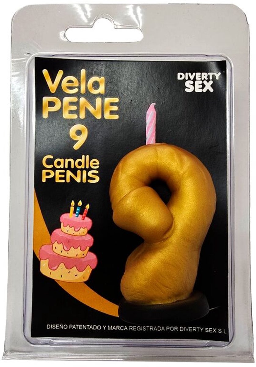 Gouden Penis Kaars in de vorm van het getal 0