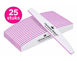 Christian Deluxe® Professionele Nagelvijlen - 25 stuks - Nagelvijl - Moon 100/180 - Nagelverzorging - Top Kwaliteit